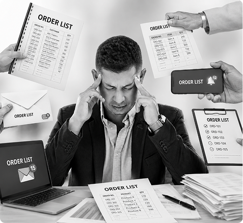 Manager overwhelmed by incoming order lists
